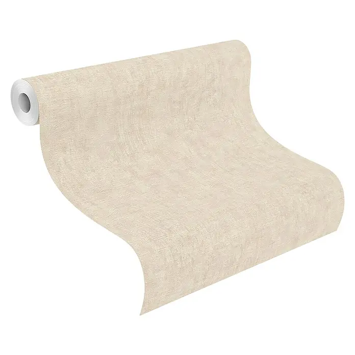 Rasch LOFT Vliestapete Uni - Beige, Betonoptik, 10,05 x 0,53 m - Diagonale Ansicht
