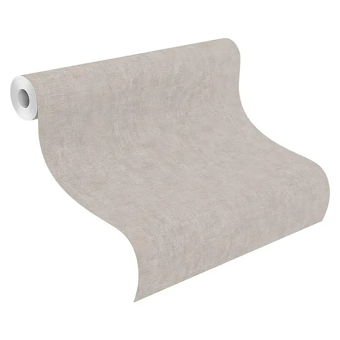 Rasch LOFT Vliestapete Uni - Grau, Betonoptik, 10,05 x 0,53 m - Diagonale Ansicht