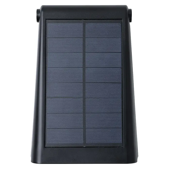 Arte confort Aplique solar LED para exterior Perseo - Célula solar, 2 W, Copolímero de nitrilo acrílico, butadieno y estireno (ABS), Blanco frío, Negro - Vista frontal
