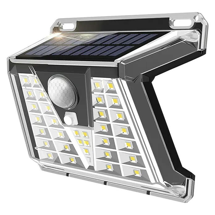 Arte confort Aplique solar LED para exterior Luxor - 0,97 W, L x An x Al: 5,4 x 10,1 x 11,9 cm, Negro - Vista angular