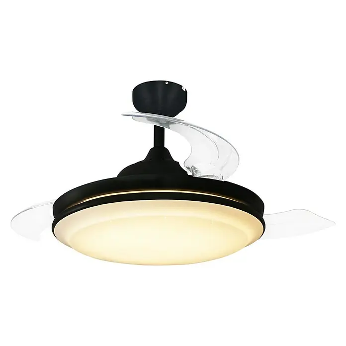 Arte confort Ventilador de techo Etna - Diámetro: 107 cm, Negro, 37 W, DC - Vista frontal