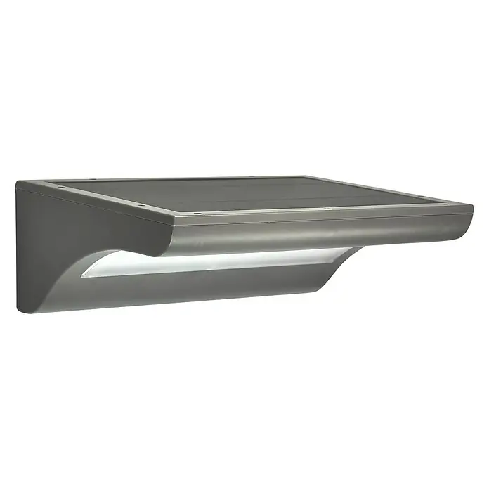 Arte confort Aplique solar para exterior Fenix - 9 W, L x An x Al: 16 x 22 x 7,9 cm, Gris - Vista angular