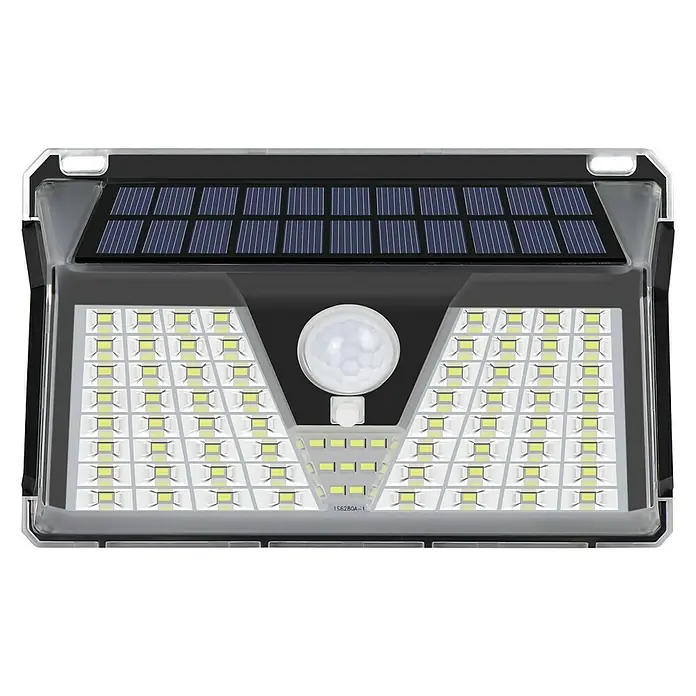 Arte confort Aplique solar LED para exterior Luxor - 1,8 W, L x An x Al: 6,3 x 18,8 x 11,4 cm, Negro - Vista frontal