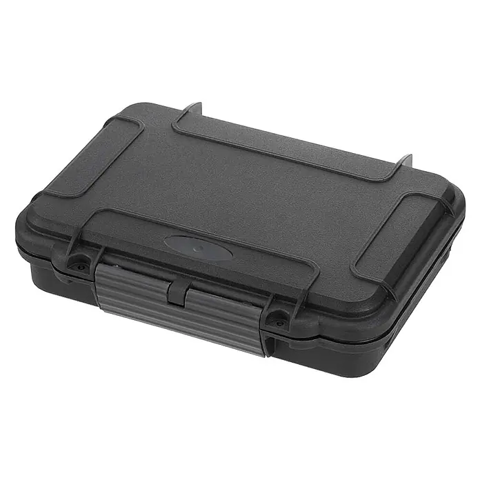 Wasserdichter Koffer MAXGRIP - L x B x H: 230 x 175 x 53 mm, Ohne Schaumstoffeinlage, Schwarz, Kunststoff - Diagonale Ansicht