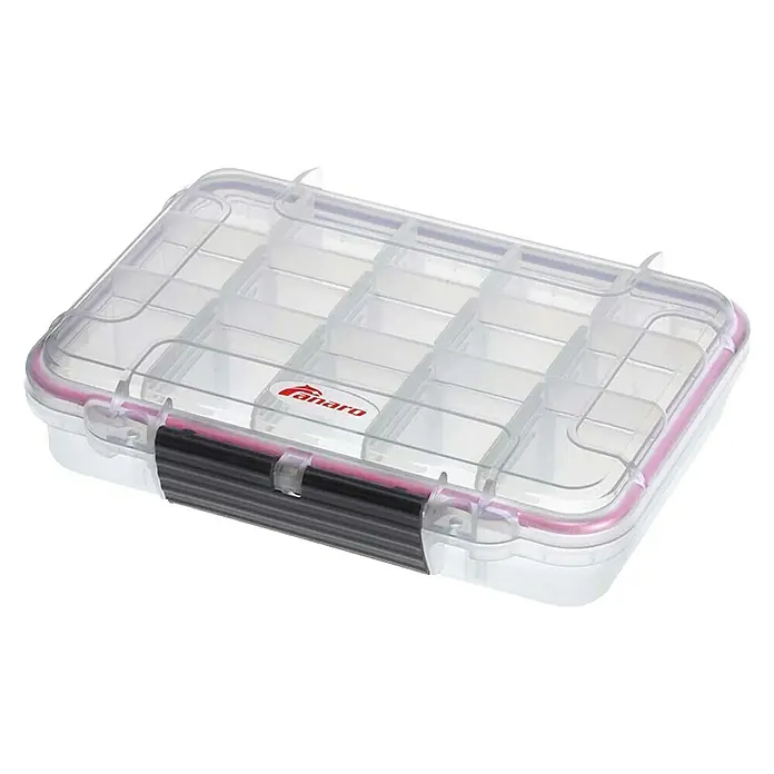 Wasserdichter Koffer MAXGRIP - L x B x H: 175 x 115 x 47 mm, Mit Unterteilungen, Transparent, Kunststoff - Diagonale Ansicht