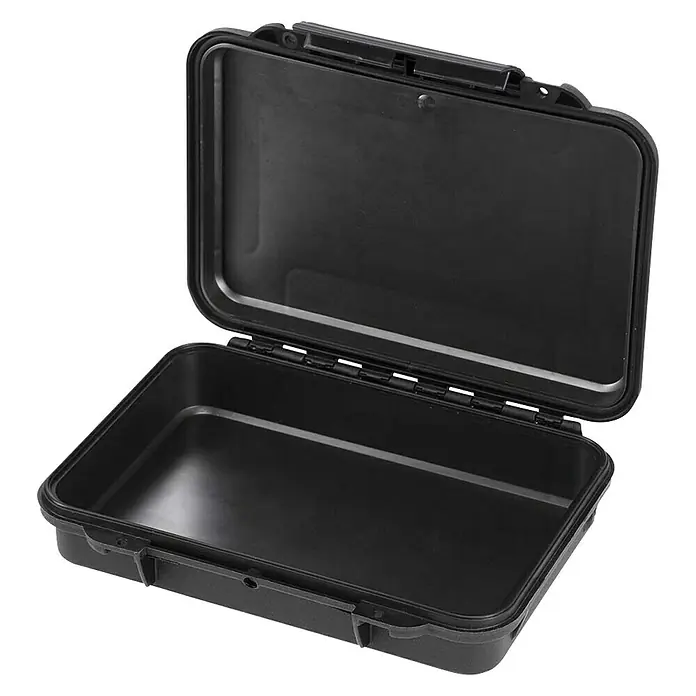 Wasserdichter Koffer MAXGRIP - L x B x H: 230 x 175 x 53 mm, Ohne Schaumstoffeinlage, Schwarz, Kunststoff - Diagonale Ansicht