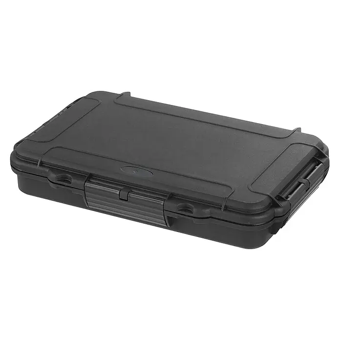 Wasserdichter Koffer MAXGRIP - L x B x H: 350 x 230 x 59 mm, Mit Noppenschaumstoffeinlage, Schwarz, Kunststoff - Diagonale Ansicht