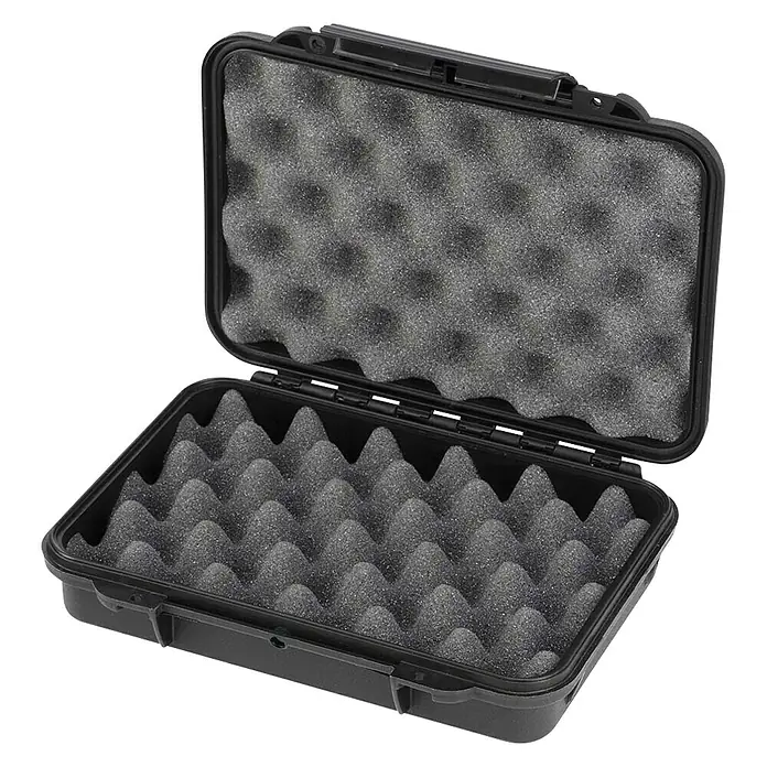 Wasserdichter Koffer MAXGRIP - L x B x H: 230 x 175 x 53 mm, Mit Noppenschaumstoffeinlage, Schwarz, Kunststoff - Diagonale Ansicht