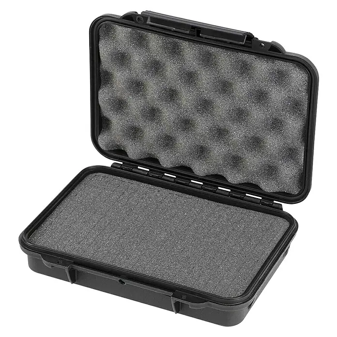 Wasserdichter Koffer MAXGRIP - L x B x H: 230 x 175 x 53 mm, Mit Würfelschaumstoffeinlage, Schwarz, Kunststoff - Diagonale Ansicht