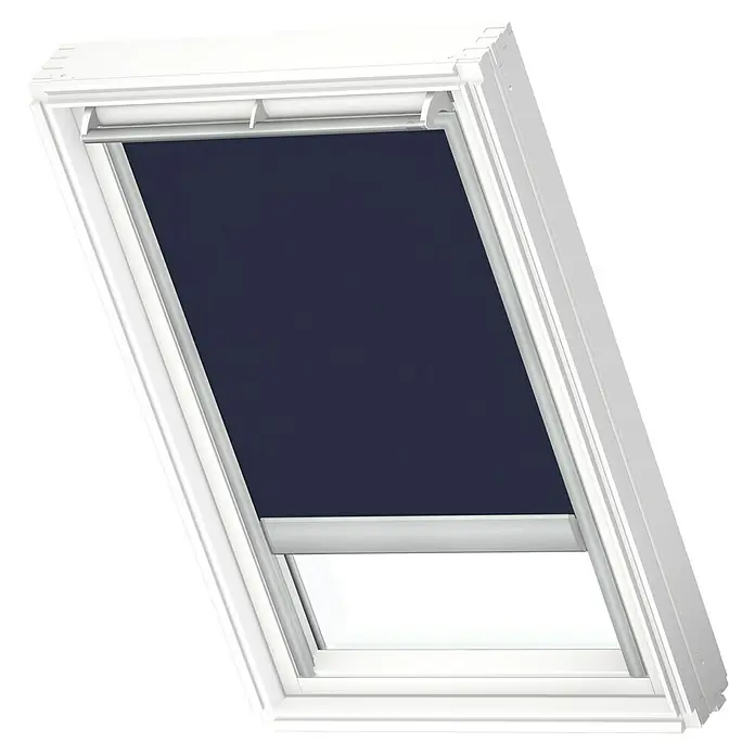 Velux Estor para ventana de techo DKL M04 1100S - Color: Azul, Color riel: Aluminio, Manual - Vista angular