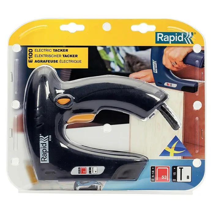 Rapid Kombi-Elektrotacker E100 - Klammertiefe: 6 - 14 mm, Elektrisch - Vorderansicht
