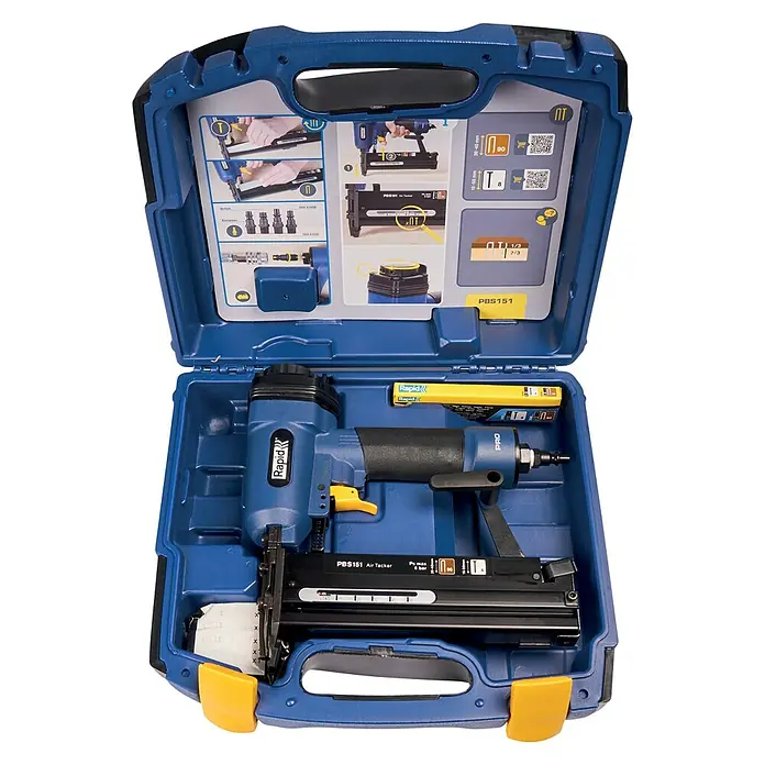 Rapid Kombidrucklufttacker AirTac PBS 151 - Länge Nagel: 15 mm - 50 mm, Geeignet für: Nageltyp 8, Pneumatisch - Diagonale Ansicht