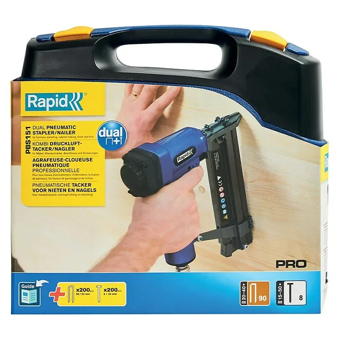 Rapid Kombidrucklufttacker AirTac PBS 151 - Länge Nagel: 15 mm - 50 mm, Geeignet für: Nageltyp 8, Pneumatisch - Vorderansicht