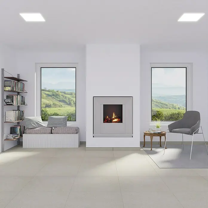 Feinsteinzeugfliese Beton - 60 x 60 cm, Grau, Matt - Stimmungsaufnahme