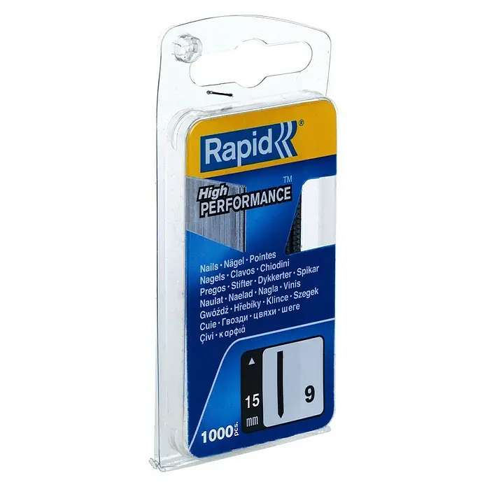 Rapid Nagel Typ 9 - Ohne Kopf, Länge: 15 mm, 1.000 Stk. - Diagonale Ansicht