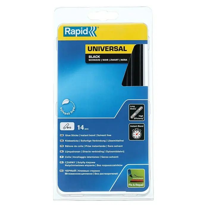 Rapid Klebepatronen - 12 mm, Schwarz, 250 g - Vorderansicht