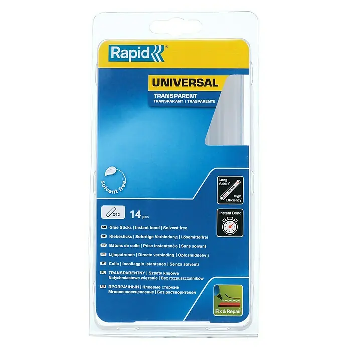 Rapid Klebepatronen - 12 mm, Transparent, 250 g - Vorderansicht