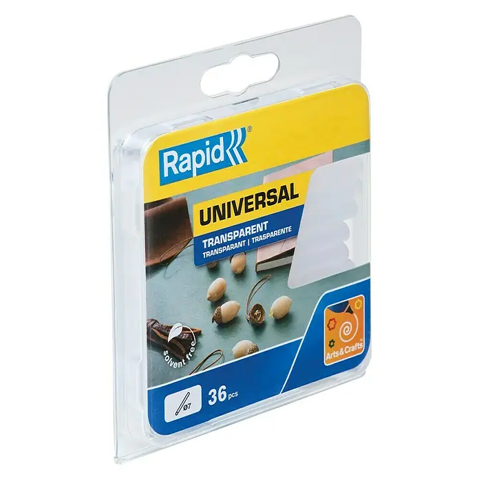 Rapid Klebepatronen - 7 mm, Transparent, 125 g - Diagonale Ansicht