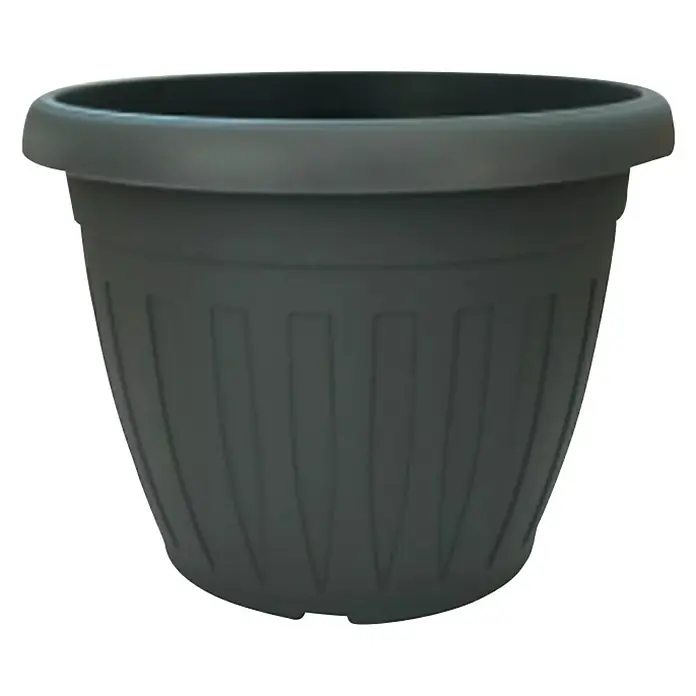 Tegla za cvijeće Jadran - Vanjska dimenzija (ø x V): 21 x 17,5 cm, Plastika, Sive boje - Pogled sprijeda
