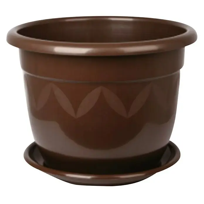 Tegla za cvijeće - Plastika, Smeđe boje, 48 cm - Pogled sprijeda