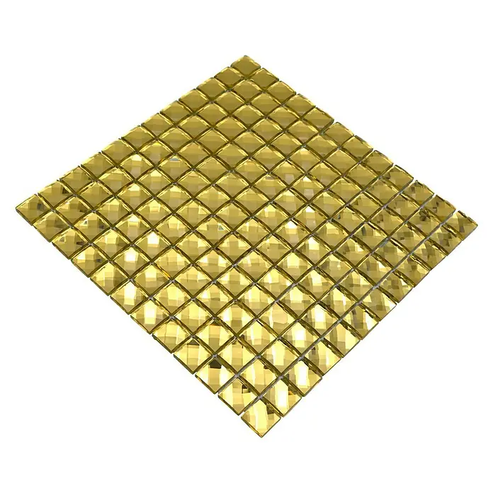 Mozaïektegel vierkant Glitter XCM GO823 - 30 x 30 cm, Goud, Glanzend - Diagonaal zicht