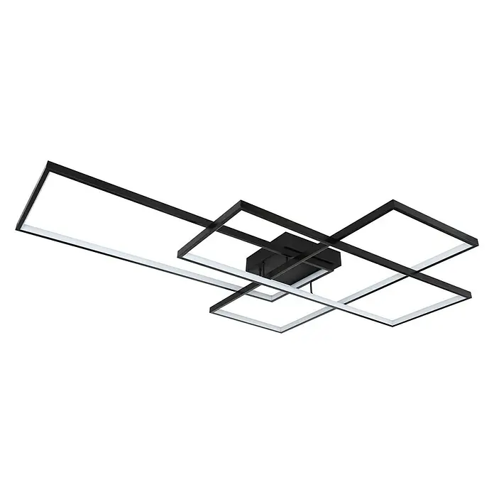 Globo LED-Deckenleuchte Gabriel - 100 W, L x B x H: 80 x 117 x 11 cm, Schwarz/Opal/Weiß, Warmweiß - Ansicht von unten