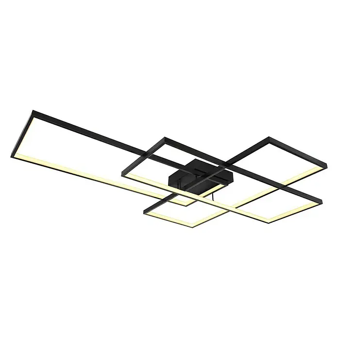 Globo LED-Deckenleuchte Gabriel - 100 W, L x B x H: 80 x 117 x 11 cm, Schwarz/Opal/Weiß, Warmweiß - Ansicht von unten