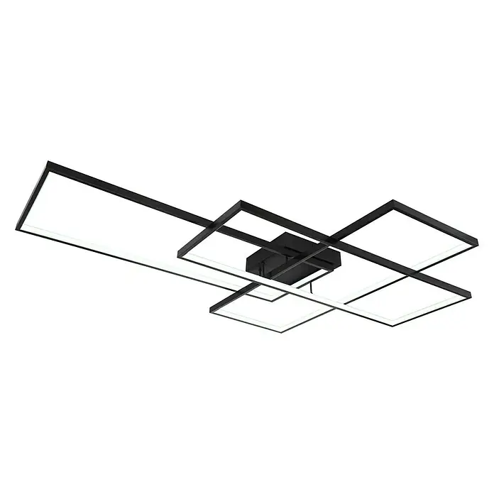 Globo LED-Deckenleuchte Gabriel - 100 W, L x B x H: 80 x 117 x 11 cm, Schwarz/Opal/Weiß, Warmweiß - Ansicht von unten
