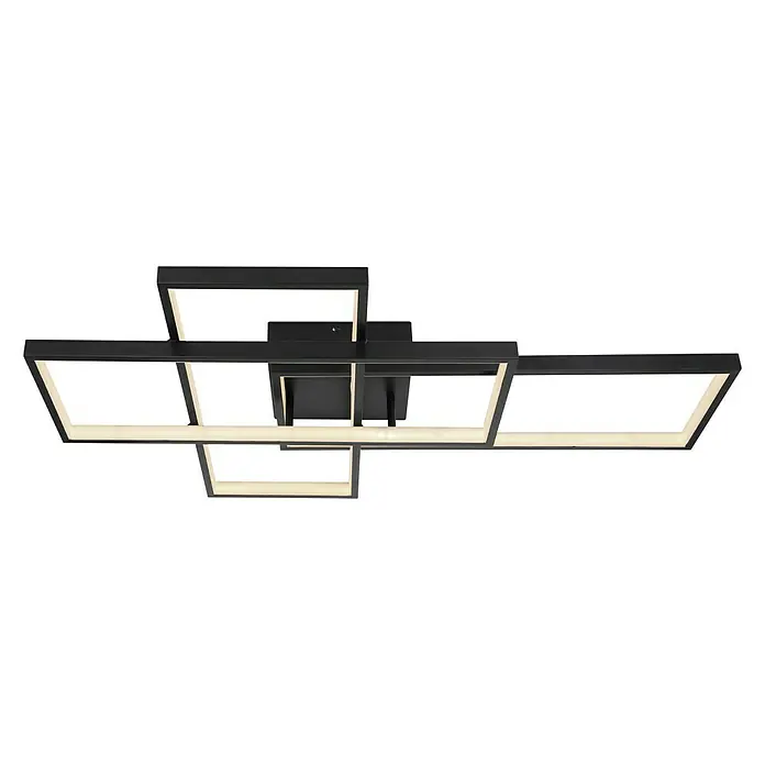 Globo LED-Deckenleuchte Gabriel Smart - 40 W, L x B x H: 75 x 50 x 10 cm, Schwarz/Opal/Weiß, Warmweiß - Ansicht von unten