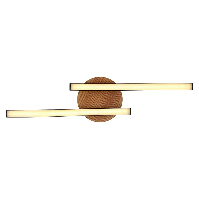 Globo LED-Deckenleuchte Evita - 12 W, L x B x H: 51 x 13 x 7,5 cm, Holzoptik/Schwarz/Opal, Warmweiß - Ansicht von unten