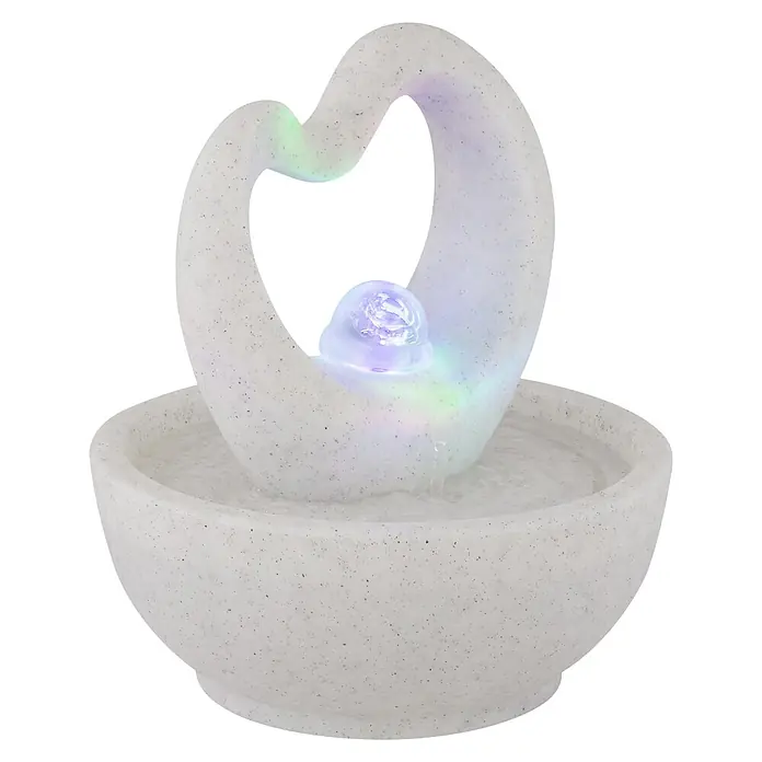 Globo Zimmerbrunnen Fontana Geschwungenes Herz - L x B x H: 23,6 x 23,6 x 26,5 cm - Vorderansicht