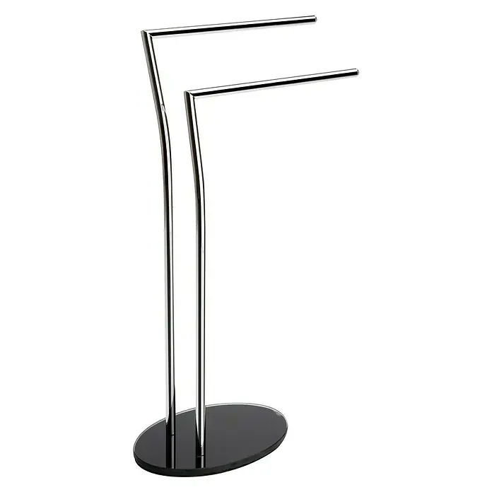 Aquasanit Toallero de pie Piantane - Altura: 82 cm, Negro, Brillante - Vista angular