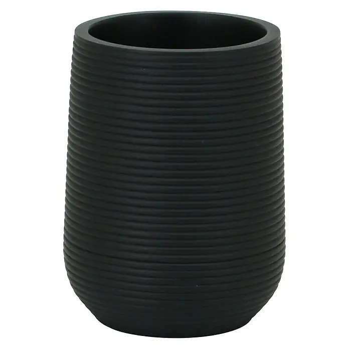 Aquasanit Ebony Vaso de encimera - Diámetro: 7,3 mm, Poliresina, Negro - Vista frontal