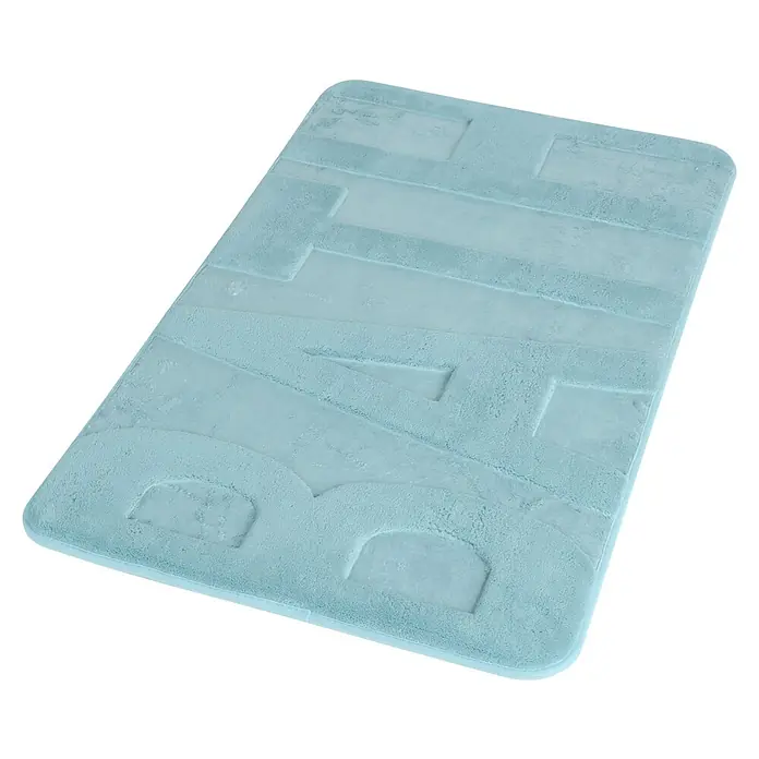 Aquasanit Alfombra para baño Memory - 45 x 75 cm, Azul claro - Vista angular