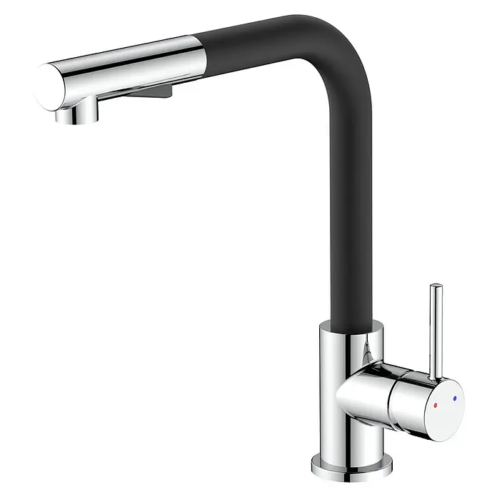 Grifo de cocina Phoenix - Negro/Cromo, Grifo extraíble - Vista angular