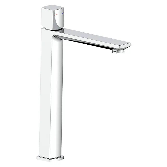 Grifo de lavabo de caño alto Domus - Cromo, Brillante - Vista angular