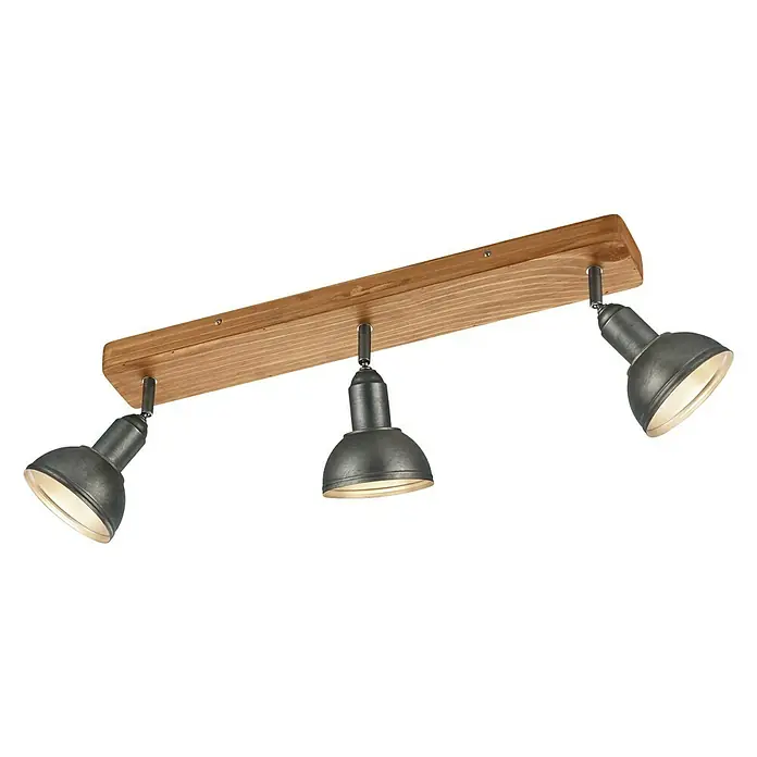 Trio Leuchten Delhi Plafondspot Delhi - 40 W, l x b x h: 11,6 x 58 x 20,5 cm, E14, 3 st. - Diagonaal zicht