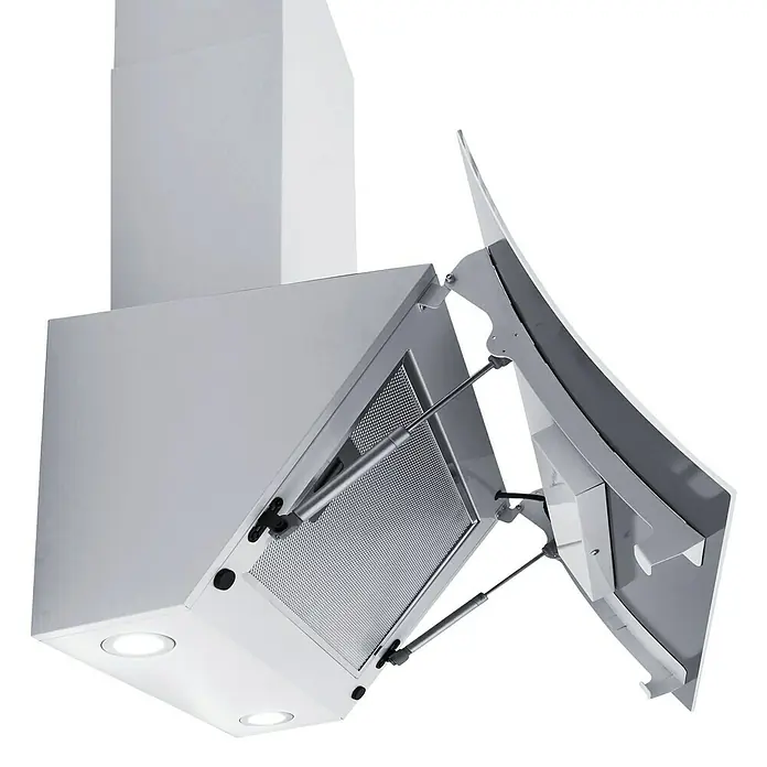 Respekta Schräghaube CH 55060 WA++ - Breite: 60 cm, Max. Luftleistung: 621 m³/h im Normalbetrieb, Weiß - Diagonale Ansicht