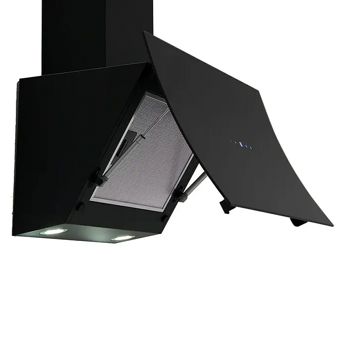 Respekta Schräghaube CH 55060 SA++ - Breite: 60 cm, Max. Luftleistung: 534,8 m³/h, Schwarz - Diagonale Ansicht