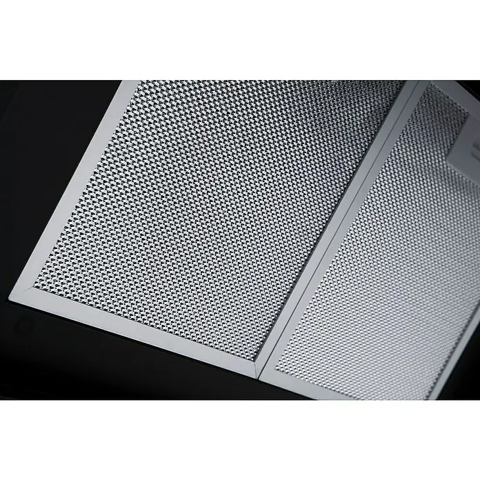 Respekta Schräghaube CH 99040-90 S - Breite: 90 cm, Max. Luftleistung: 502,6 m³/h im Normalbetrieb, Schwarz/Silber - Detailaufnahme