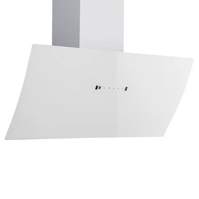 Respekta Schräghaube CH 99090 WA - Breite: 90 cm, Max. Luftleistung: 619 m³/h, Weiß - Diagonale Ansicht