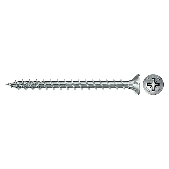 Fischer Tornillo para tableros de aglomerado PowerFast II FPF II CZF - Ø x L: 3,5 x 12 mm, 200 uds., Cabezal avellanado - Vista de perfil izquierdo