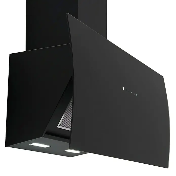 Respekta Schräghaube CH 99090 SA - Breite: 90 cm, Max. Luftleistung: 619 m³/h, Schwarz - Diagonale Ansicht