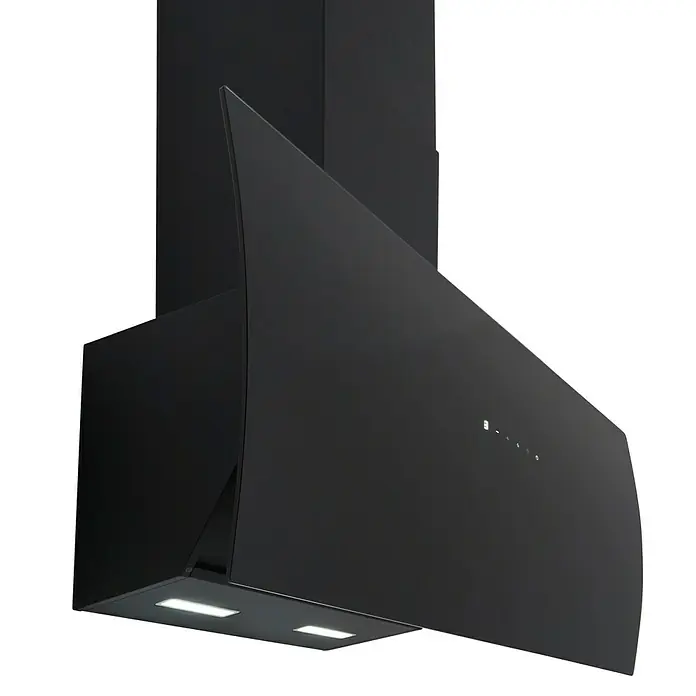 Respekta Schräghaube CH 99090 SA - Breite: 90 cm, Max. Luftleistung: 619 m³/h, Schwarz - Diagonale Ansicht
