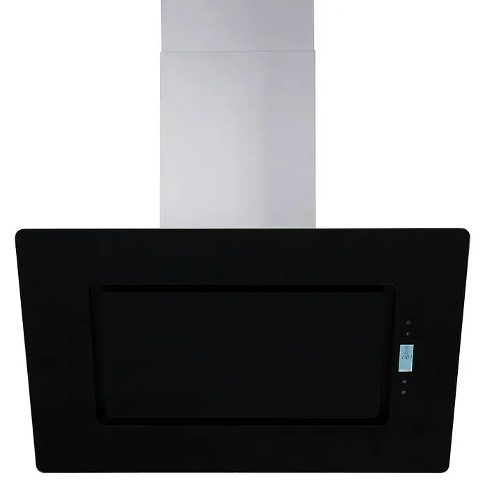 Respekta Schräghaube CH 99040-90 S - Breite: 90 cm, Max. Luftleistung: 502,6 m³/h im Normalbetrieb, Schwarz/Silber - Vorderansicht