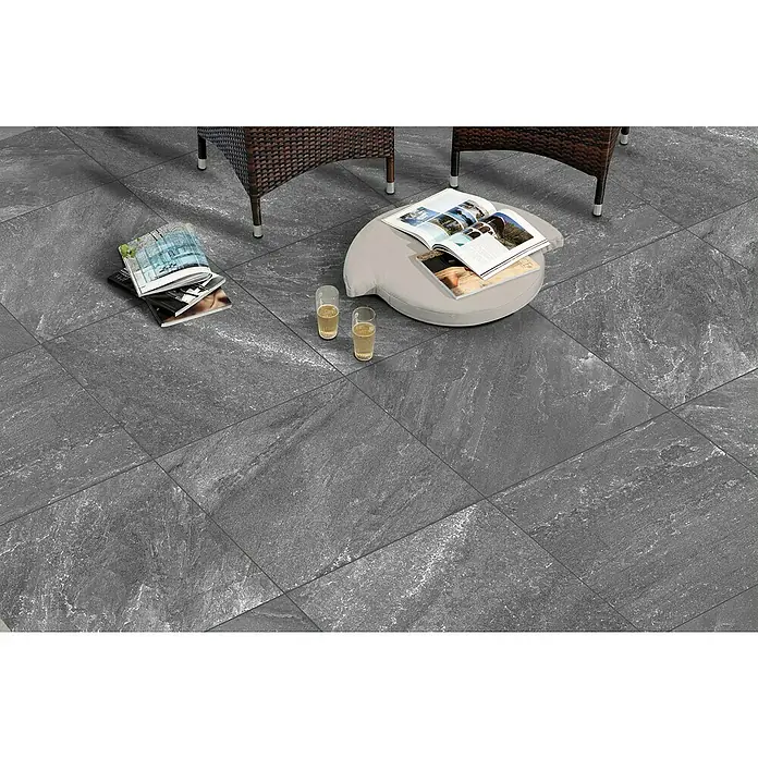 Terrassenfliese Cera 2.0 - 80 x 80 x 2 cm, Moon, Matt - Stimmungsaufnahme