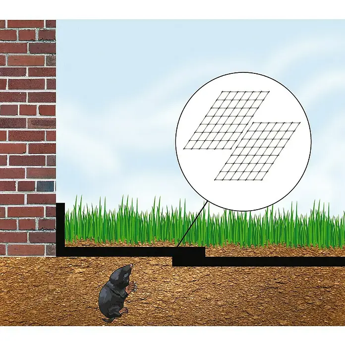 Nortene Mrežasta ograda za zaštitu od krtica - 100 x 1 m, Crne boje - Skica