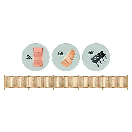 Sichtschutz-Halbelement Komplettset Rhombus