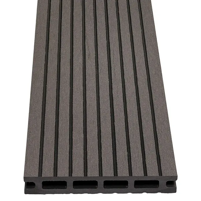 WPC daska za terasu - 200 x 13,5 x 2,1 cm, Tamnosive boje - Detaljan prikaz