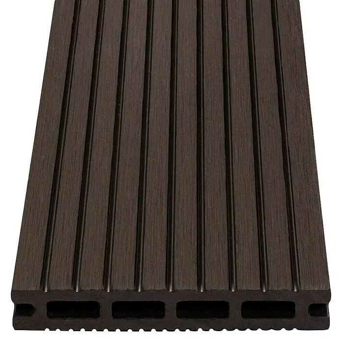 WPC daska za terasu - 300 x 13,5 x 2,1 cm, Tamnosmeđe boje - Detaljan prikaz